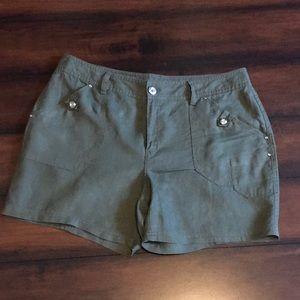 INC Linen Olive Green Shorts